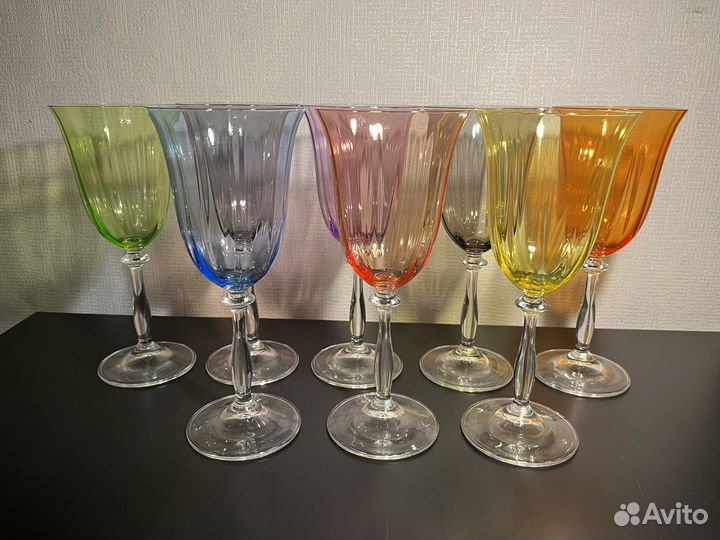 Бокалы, Фужеры Богемия цветное стекло