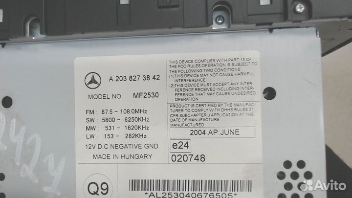 Магнитола Mercedes C W203, 2004