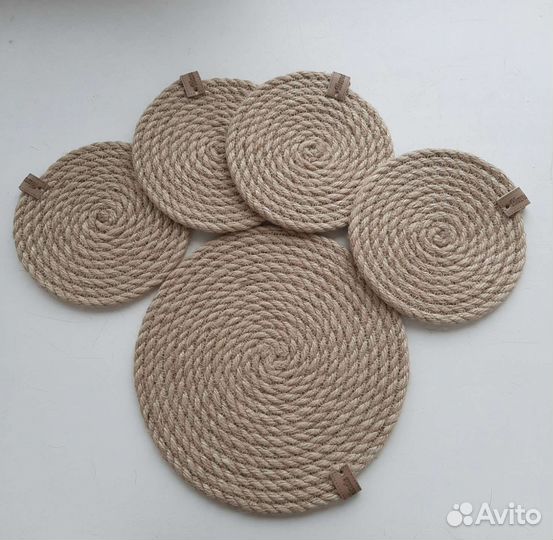 Салфетки под горячее из джута (набор)