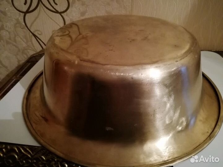 Таз медный, латунный. СССР. 10л