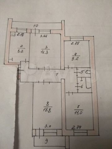 4-к. квартира, 80,5 м², 5/10 эт.