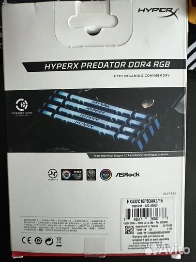 Оперативная память ddr4 hyperx predator rgb 2x8gb