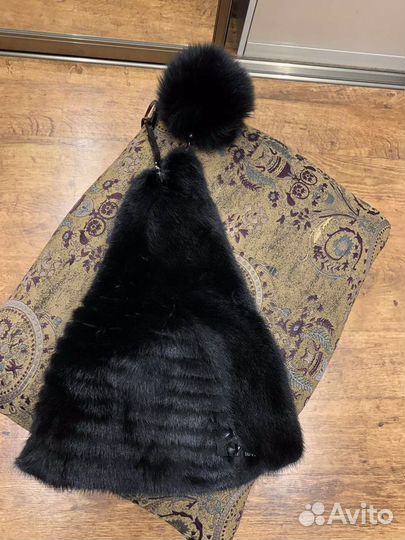 Шапка норковая с помпоном