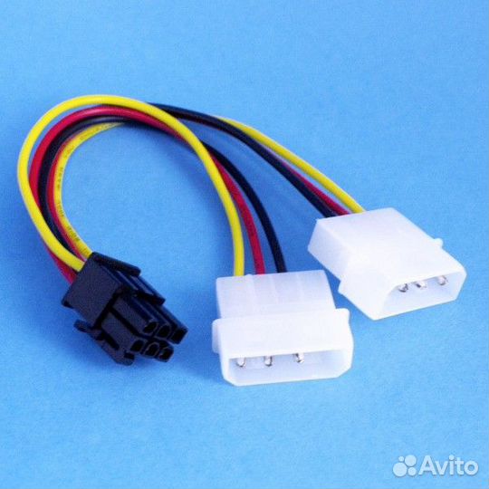 Переходник питания 2 Molex на 6pin 0,15 м