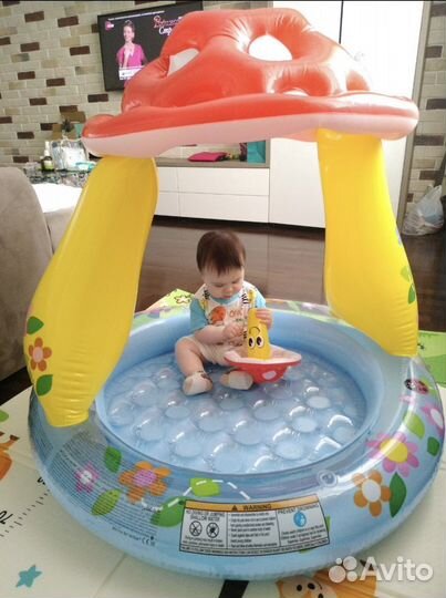 Бассейн детский надувной с навесом