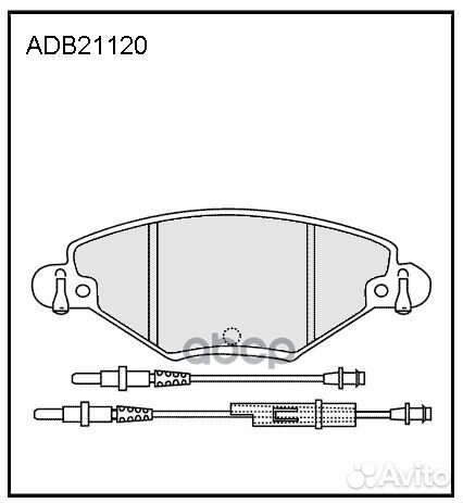 Колодки тормозные дисковые перед ADB21120 A