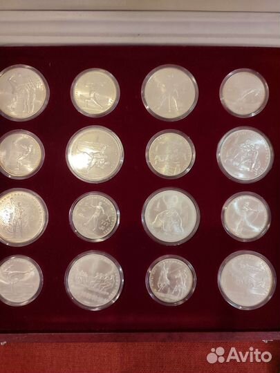 Серебряные монеты олимпиада80. Наборы 28шт.Ац