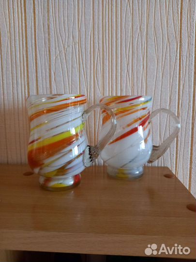 2 стакана,цветное стекло СССР