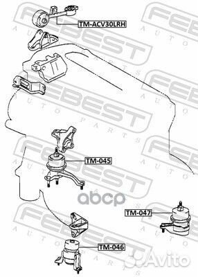 TM-046 febest подушка двигателя передняя AT (ги