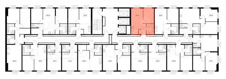 1-к. квартира, 32,2 м², 12/25 эт.