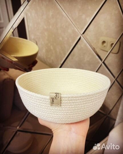 Корзина интерьерная из хлопкового шнура