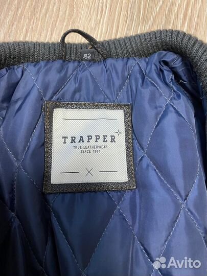 Куртка кожаная зимняя мужская trapper