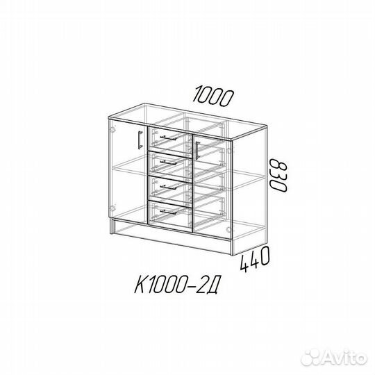 Комод К1000-2Д - Венге / Лоредо