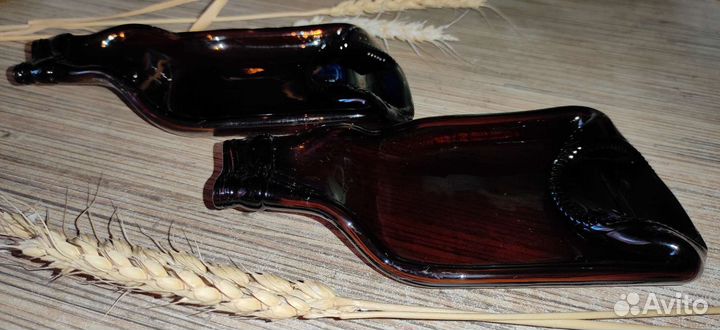 Набор тарелок бутылок (2 шт стекло)