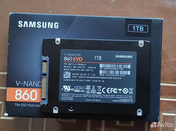 Samsung SSD 860 EVO 1TB новый, оригинал