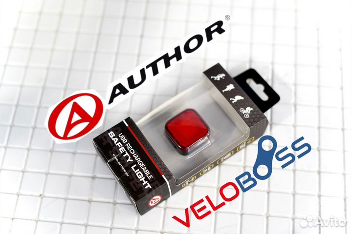 Задний USB фонарь для велосипеда author 40 lumen