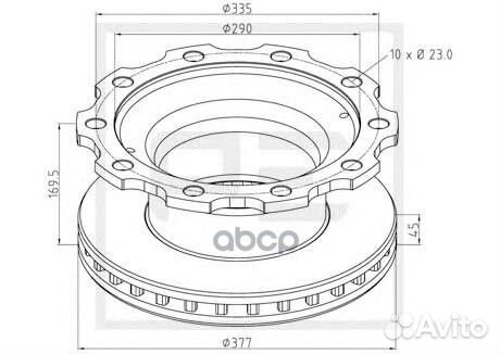 046.377-00A диск торм 377/ x45/169.5 10n-335-M