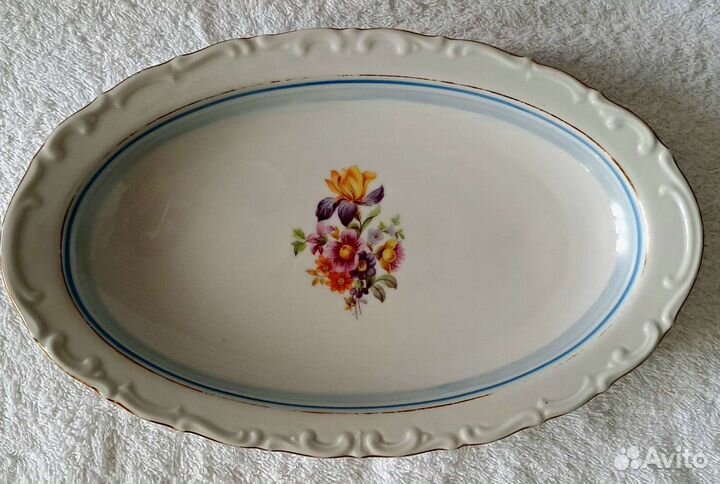 Мейсенский букет Кахла Kahla блюдо винтаж