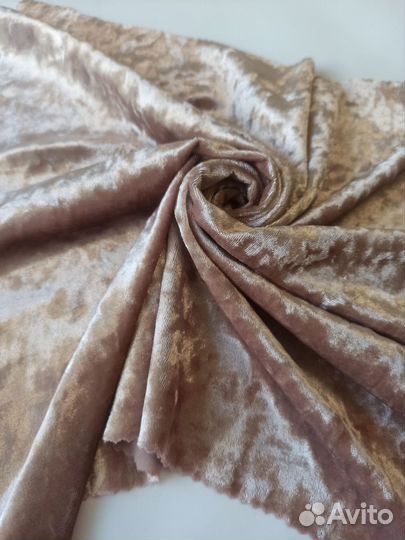 Ткань бежевый бархат мрамор