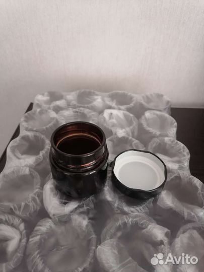 Банки с крышкой 100 мл янтарные