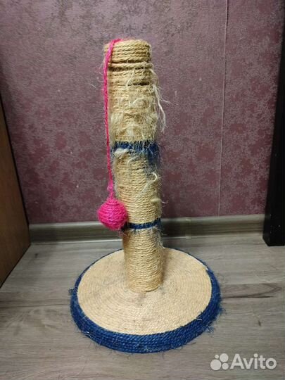 Когтеточка-столб для кошек, с игрушкой 50 см