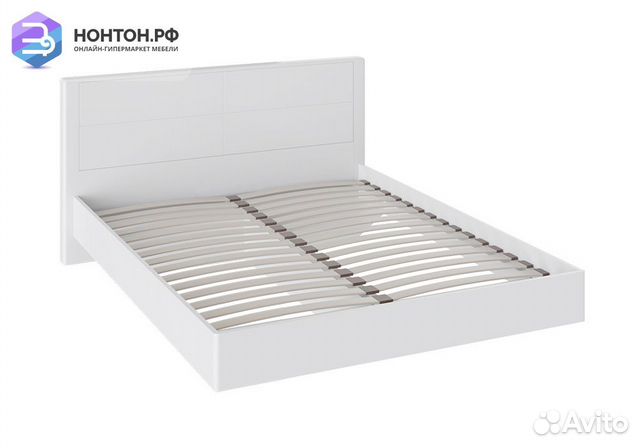 Кровать Наоми 1.6 м белый глянец