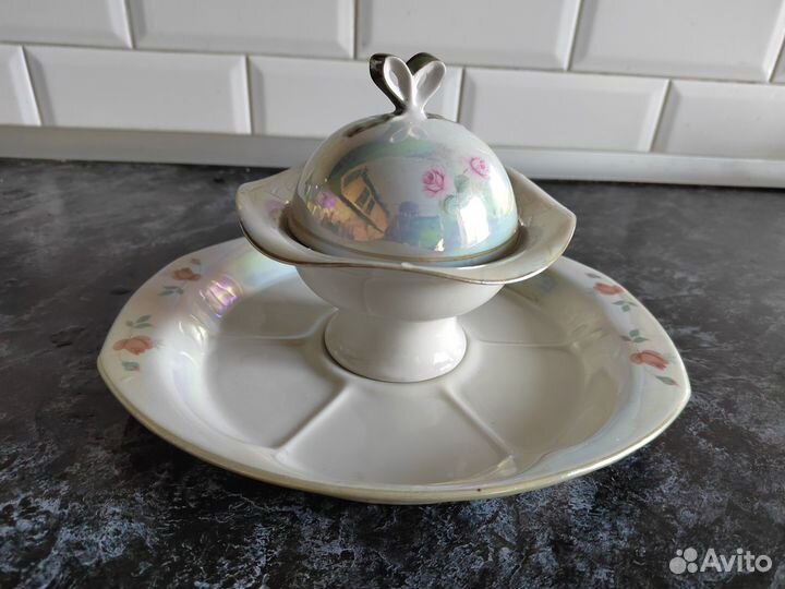 Менажница фарфоровая с перламутром Голландия