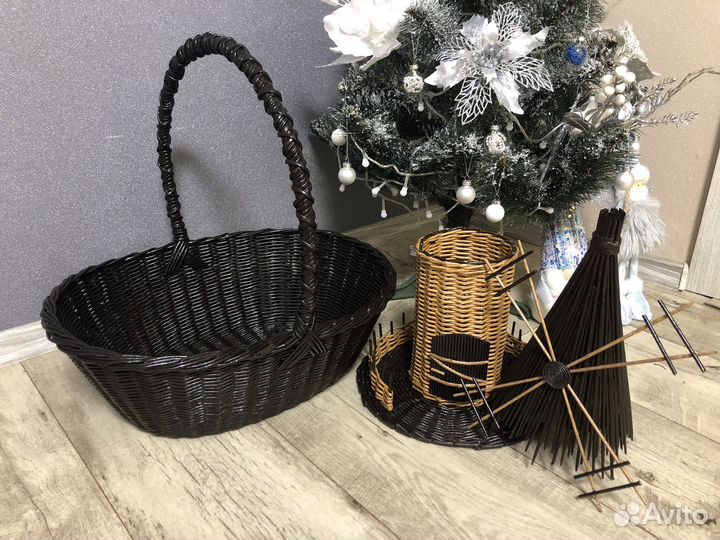 Корзина из бумажной лозы