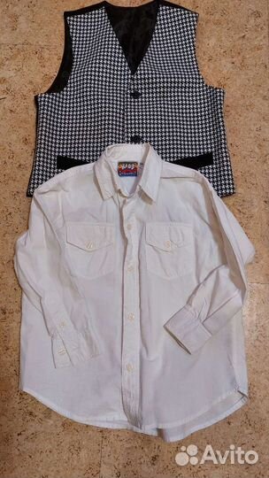 Белая рубашка, жилетка