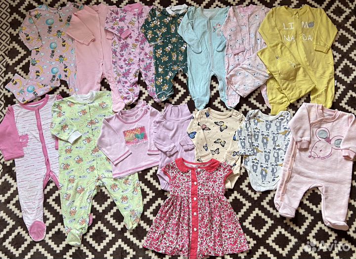 Одежда пакетом для девочки 62 68 (для двойни)