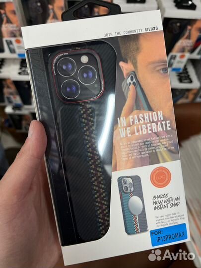 Чехол на iPhone карбон 12 13 14 MagSafe