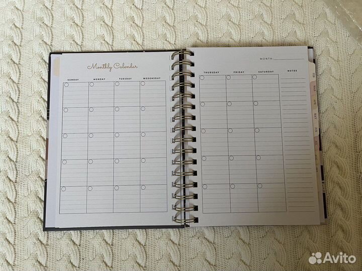Ежедневник планер с разелителями по месяцам на год
