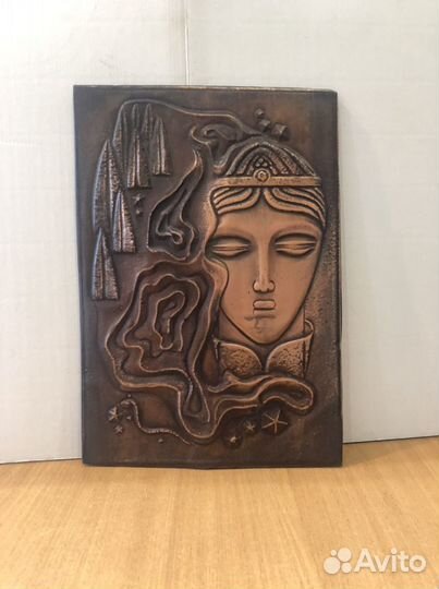 Панно СССР чеканка медь