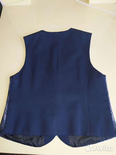 Жилетка школьная синяя на девочку 134 см