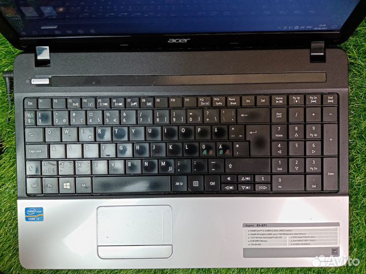 Ноутбук acer aspire e1-571 i3/8gb/hdd750gb/hd15