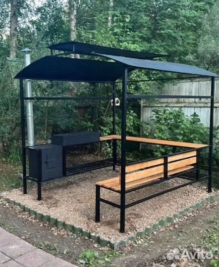 Мангальная зона под крышей