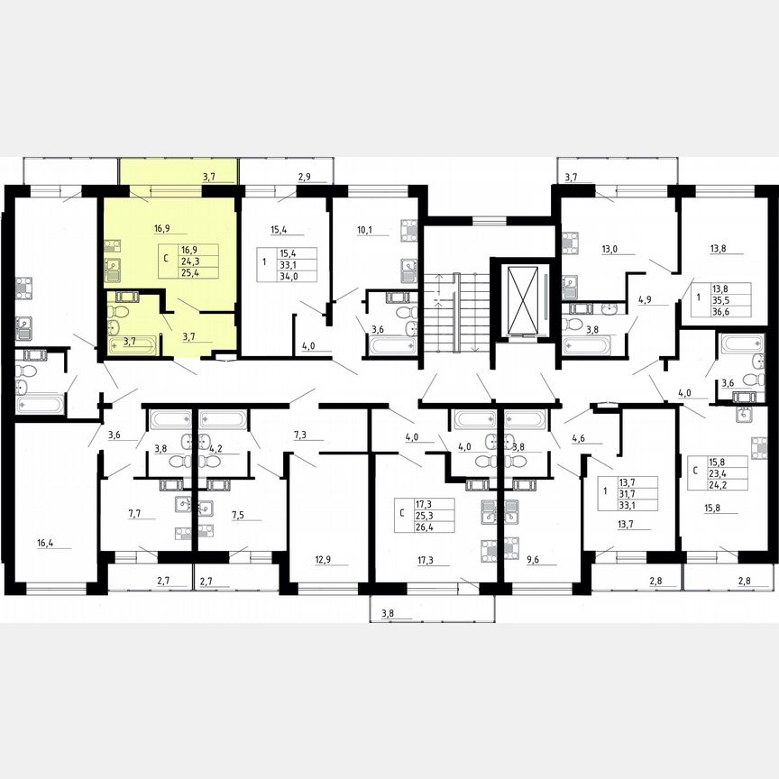 Квартира-студия, 24,3 м², 4/8 эт.