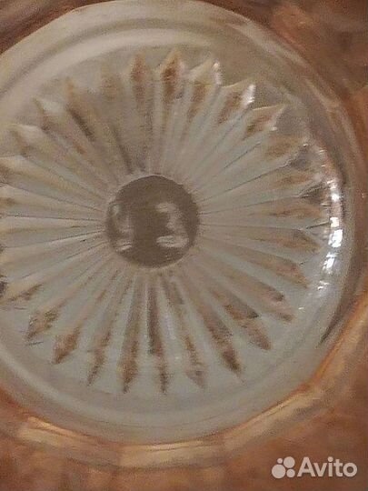 Стаканы граненые СССР розовое стекло