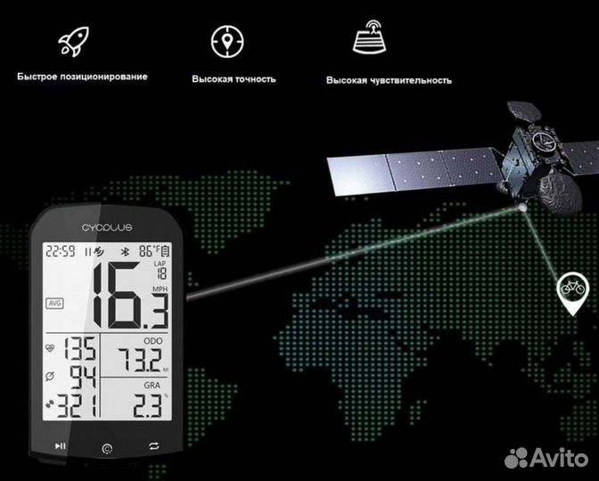Беспроводной велокомпьютер с GPS cycplus М1 новый