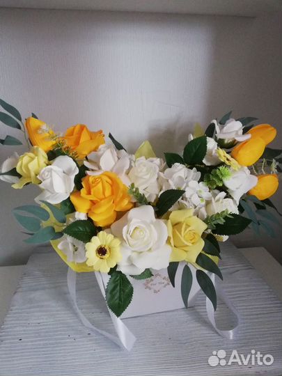 Букет из мыльных цветов, розы из мыла