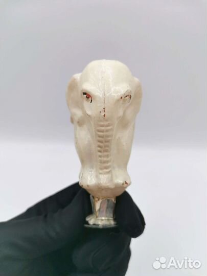 Ёлочная игрушка Слон на прищепке Стекло СССР