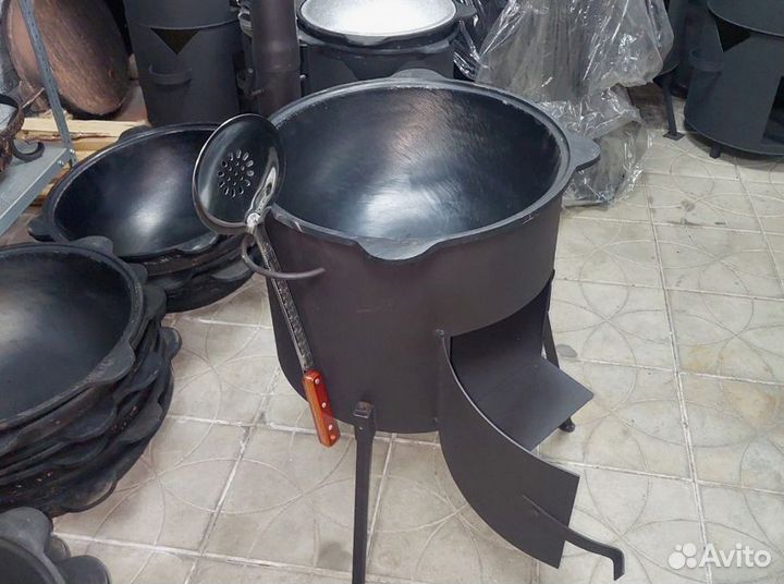 Печка для казана с трубой 2 мм