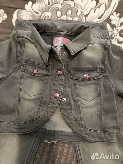 Джинсовый костюм для девочки 122-128