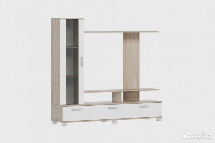 Стенка Соло-6 дуб сонома светлый / белый