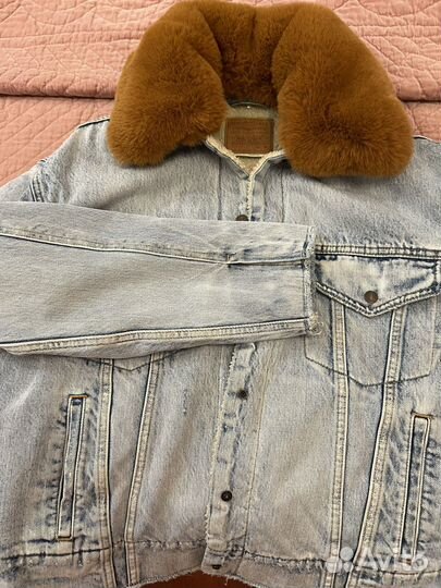 Джинсовая женская куртка на меху