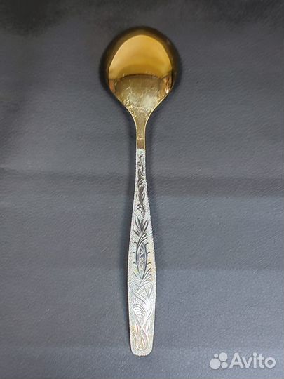 Ложка столовая нержавейка с жёлтой лопастью