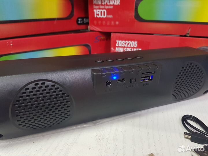 Новая Блютуз Колонка, Бегущая подсветка, USB, 10Вт