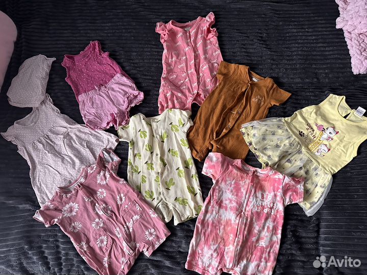 Летняя одежда для девочки пакетом 74