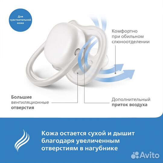 Пустышка Philips Avent Ultra air с 6-18месяцев 1шт