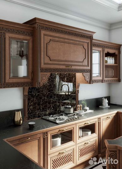 Кухня на заказ из массива сосны